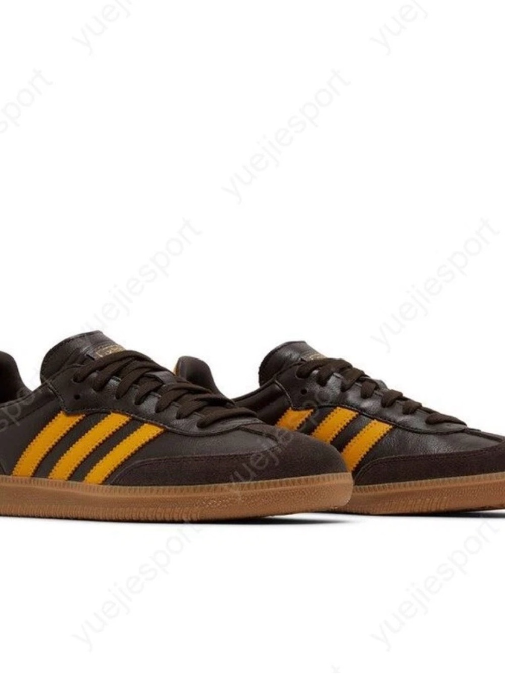 adidas Men’s Brown Sneakers with Yellow Stripes